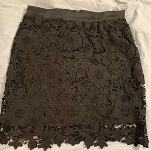 Black crochet detailed skirt